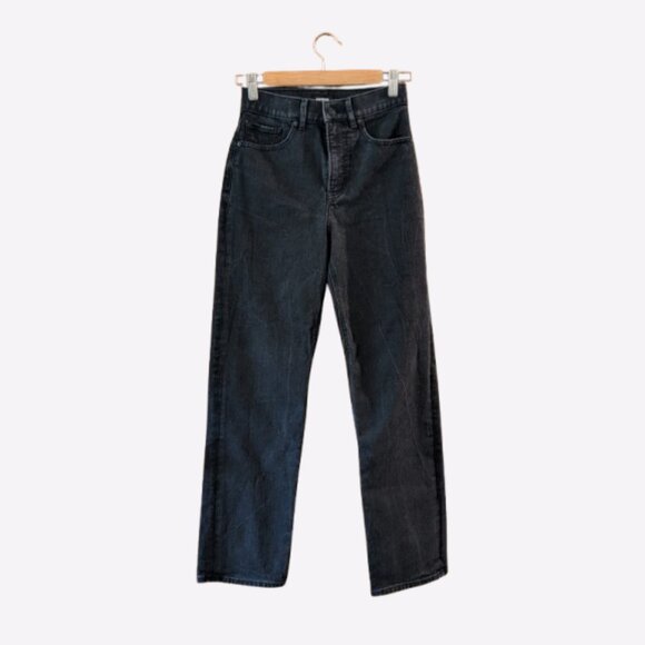 Express Black Super High Rise Modern Straight Jeans - Picture 5 of 8